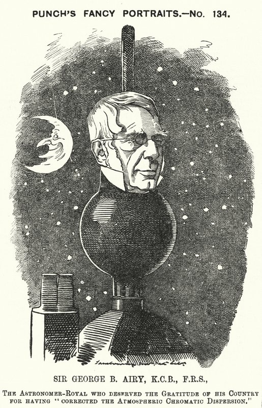 Punch tecknad: Sir George Biddell Airy, engelsk astronomer Royal (gravyr) av Edward Linley (after) Sambourne
