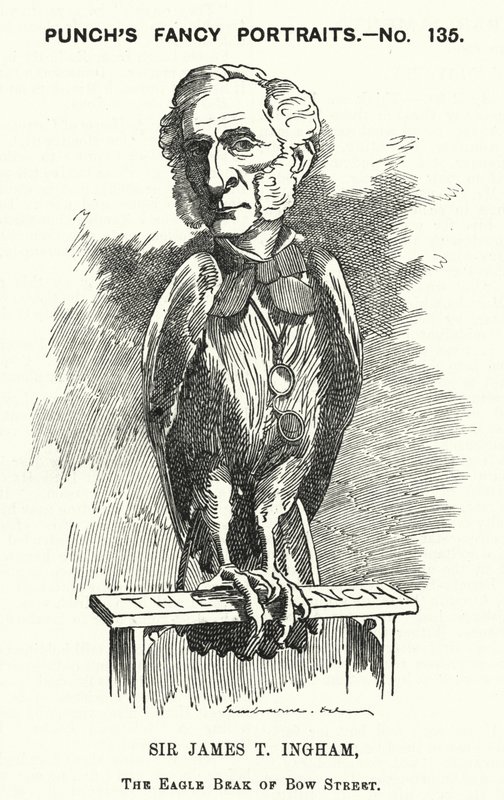 Punch-tecknad film: Sir James Taylor Ingham, engelsk advokat och polisdomare (gravyr) av Edward Linley (after) Sambourne