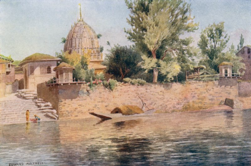 Ett hinduiskt tempel, Srinagar av Edward Mary Joseph Molyneux