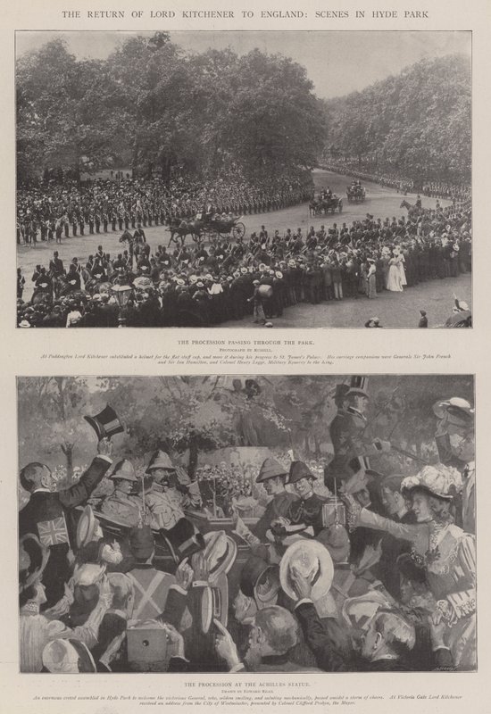 Lord Kitcheners återkomst till England, scener i Hyde Park av Edward Read