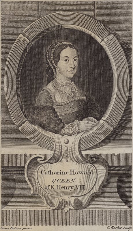 Catherine Howard, femte fru till kung Henry VIII (gravyr) av Edward Rooker