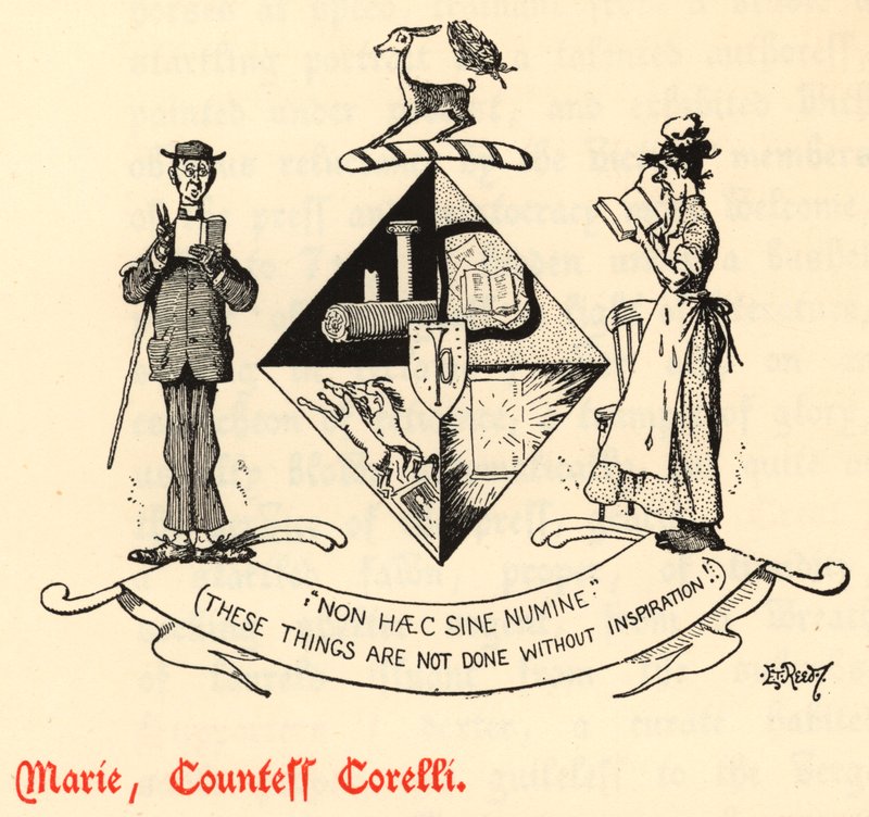 Marie, grevinna Corelli (gravyr) av Edward Tennyson Reed