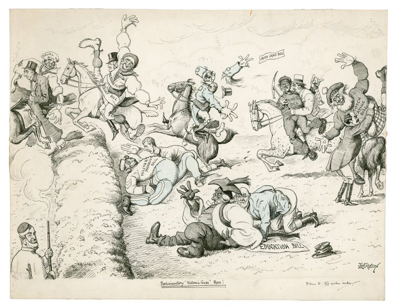 Parlamentariskt Victoria Cross Race! (bläck på papper) av Edward Tennyson Reed