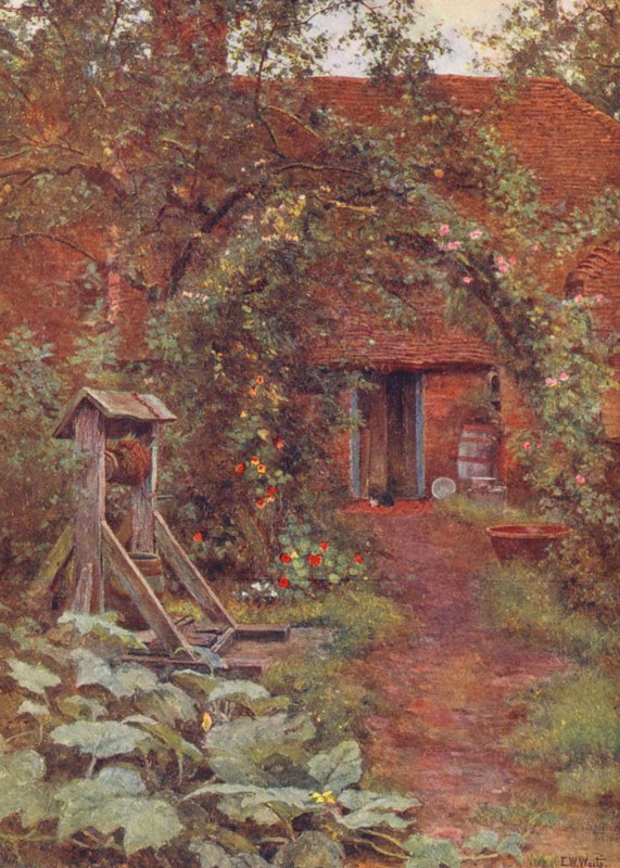 Den djupa, svala brunnen (färglitografi) av Edward Wilkins Waite