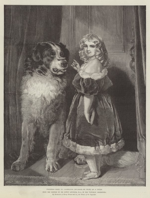 Prinsessan Mary av Cambridge (hertiginnan av Teck) som barn, i den viktorianska utställningen av Edwin Landseer
