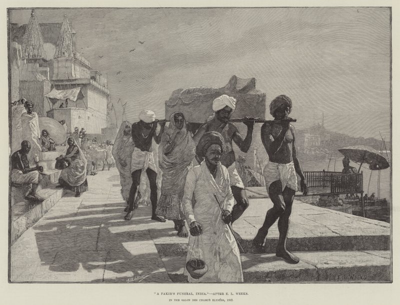 En Fakirs begravning, Indien av Edwin Lord Weeks