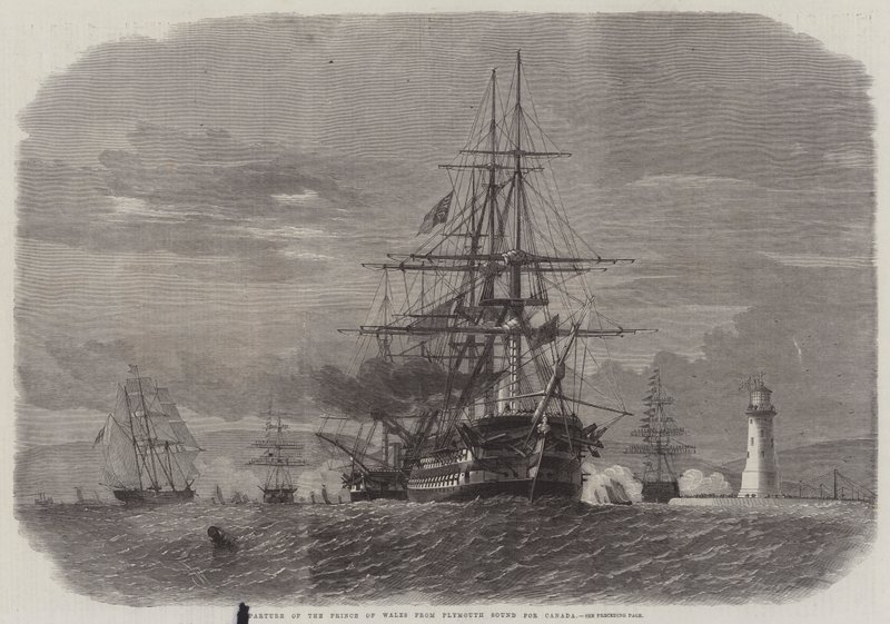 Prinsen av Wales avgår från Plymouth Sound till Kanada av Edwin Weedon