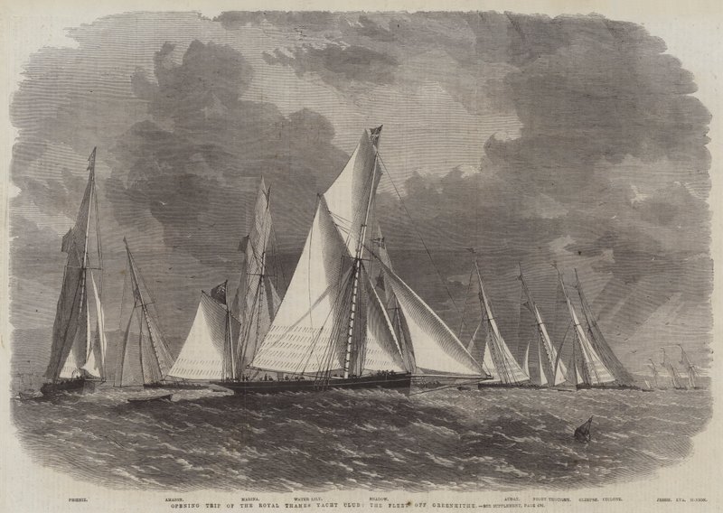 Invigningsresa för Royal Thames Yacht Club, flottan utanför Greenhithe av Edwin Weedon
