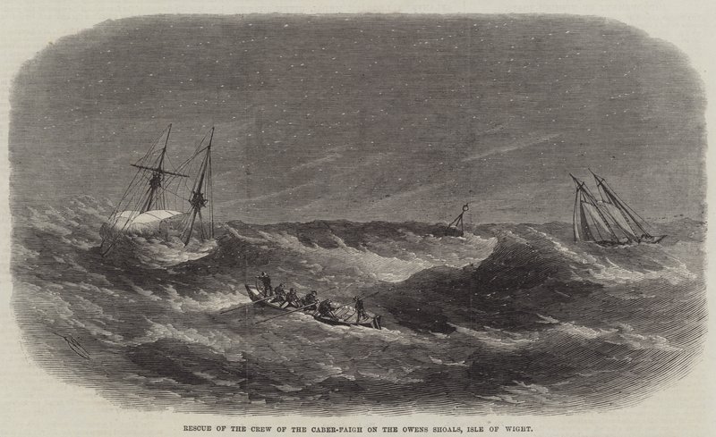 Räddning av besättningen på Caber-Faigh på Owens Shoals, Isle of Wight av Edwin Weedon