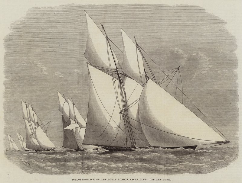 Schooner-Match från Royal London Yacht Club, utanför Nore av Edwin Weedon