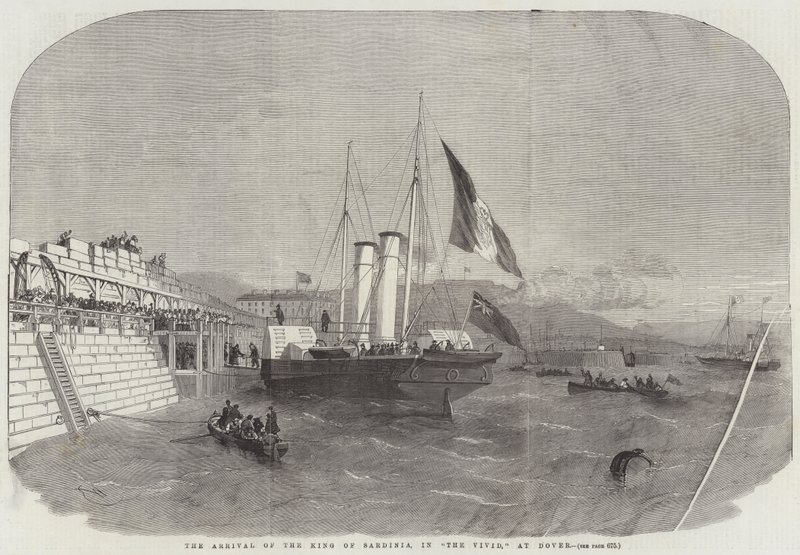 Ankomsten av kungen av Sardinien, i The Vivid, i Dover av Edwin Weedon