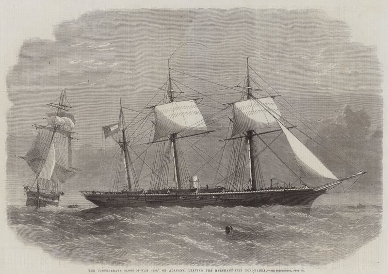 The Confederate Sloop-of-War 290, eller Alabama, lämnar handelsfartyget Tonawanda av Edwin Weedon