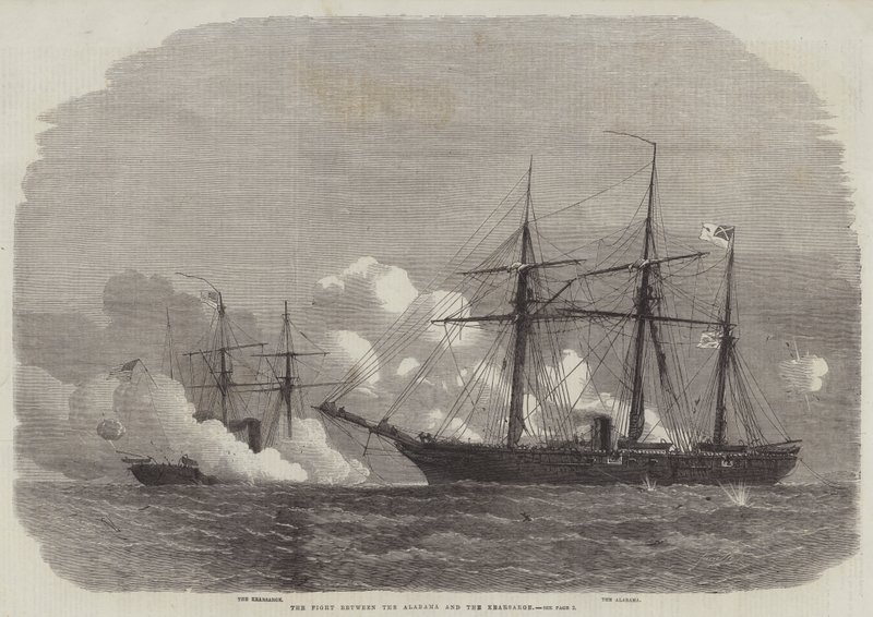 Kampen mellan Alabama och Kearsarge av Edwin Weedon