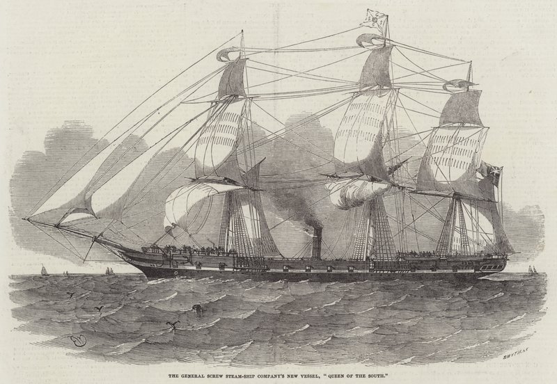 General Screw Steam-Ship Companys nya fartyg, Queen of the South av Edwin Weedon