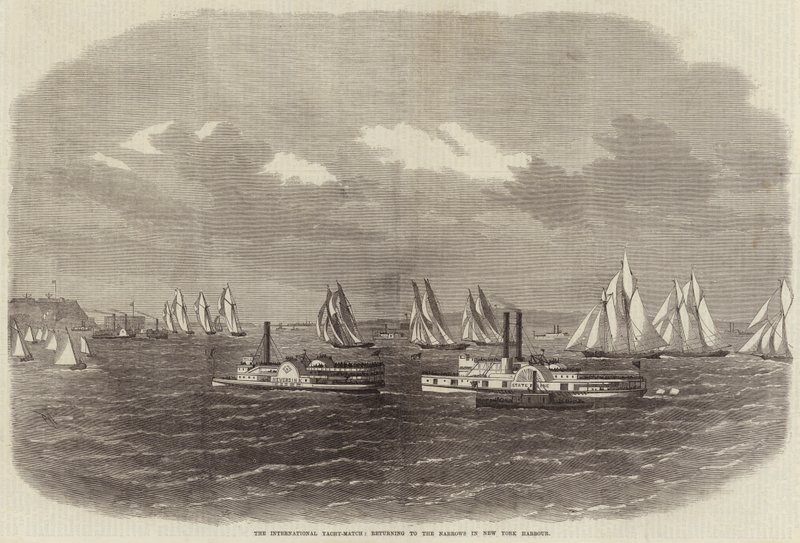 International Yacht-Match återvänder till Narrows i New Yorks hamn. av Edwin Weedon