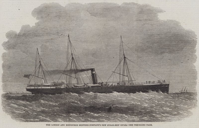 London och Edinburgh Shipping Companys nya Steam-Ship Oscar av Edwin Weedon