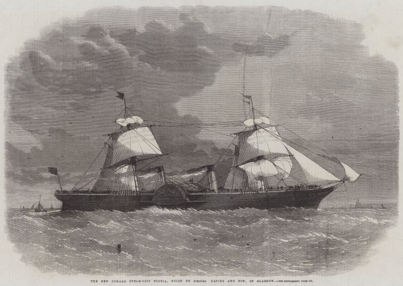 Det nya Cunard Steamship Scotia, byggt av herrarna Napier och Son, från Glasgow av Edwin Weedon