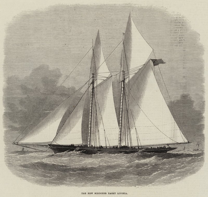 Den nya skonaren Yacht Livonia av Edwin Weedon