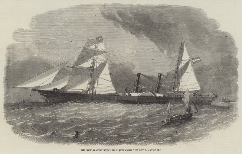 Det nya spanska Royal Mail Steam-skeppet El Rey D Jayme II av Edwin Weedon