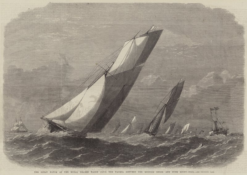 The Ocean Match av Royal Thames Yacht Club, yachter mellan Kentish Knock och Sunk Light-Ships av Edwin Weedon