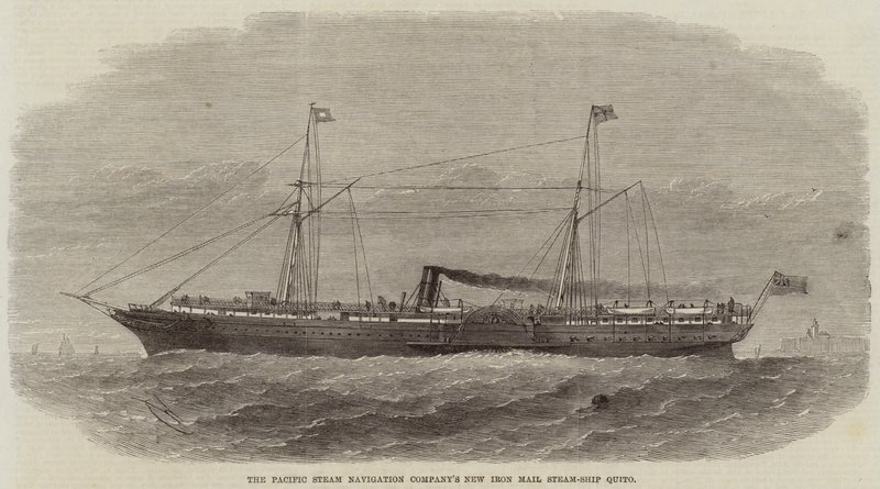 Pacific Steam Navigation Companys nya Iron Mail Steam-Ship Quito av Edwin Weedon