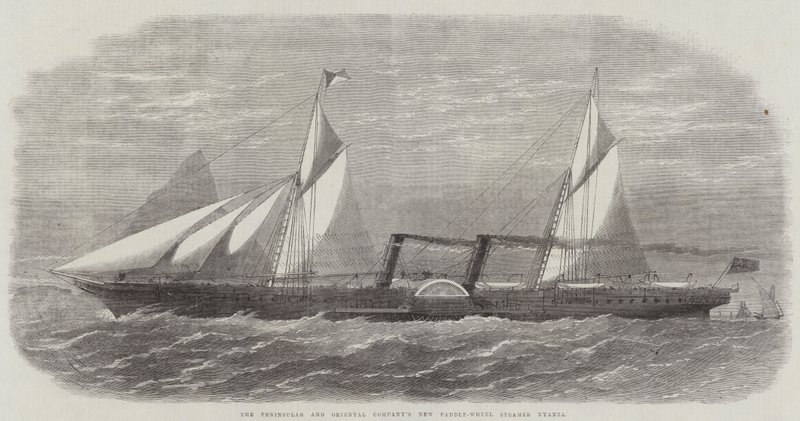 Peninsular and Oriental Companys nya skovelhjulsångare Nyanza av Edwin Weedon