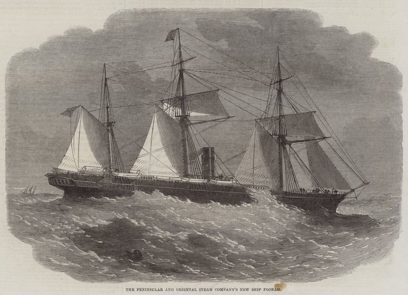 Peninsular and Oriental Steam Companys nya fartyg Poonah av Edwin Weedon