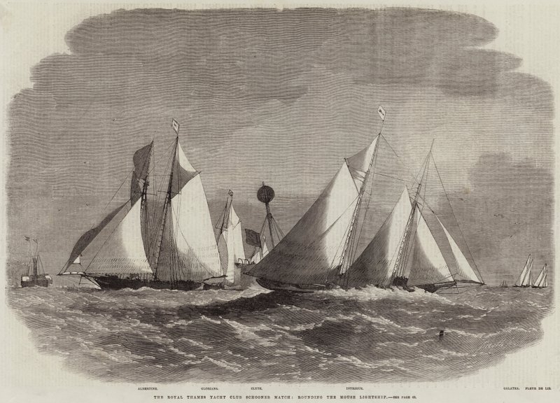 Royal Thames Yacht Club Schooner Match, rundar Mouse Lightship av Edwin Weedon