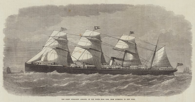 Ångfartyget Adriatic från White Star Line, från Liverpool till New York. av Edwin Weedon