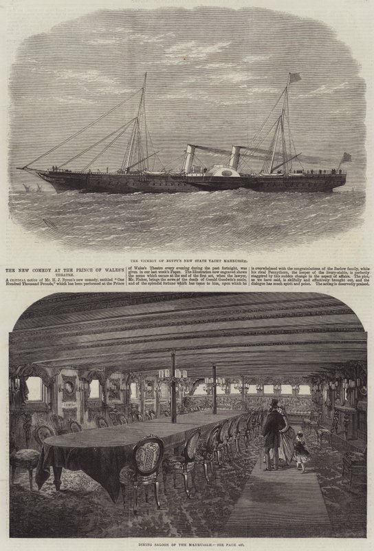 Vicekungen av Egyptens nya statliga yacht Mahrusseh av Edwin Weedon