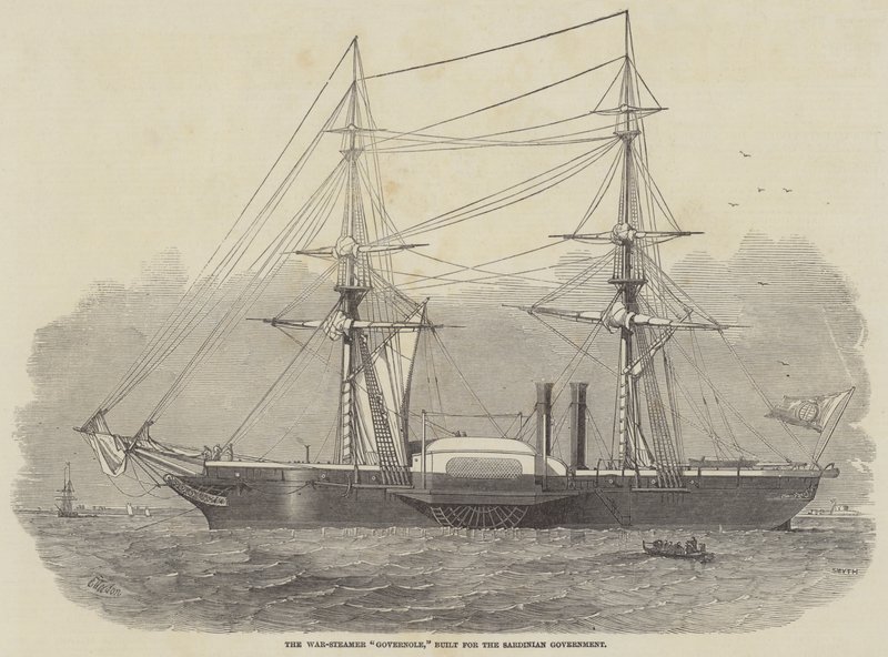 War-Steamer Governole, byggd för den sardiska regeringen av Edwin Weedon