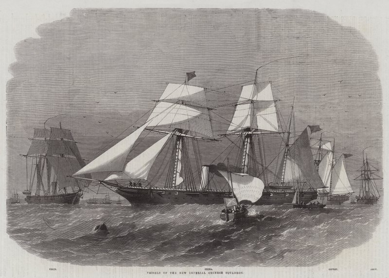 Fartyg från New Imperial Chinese Squadron av Edwin Weedon