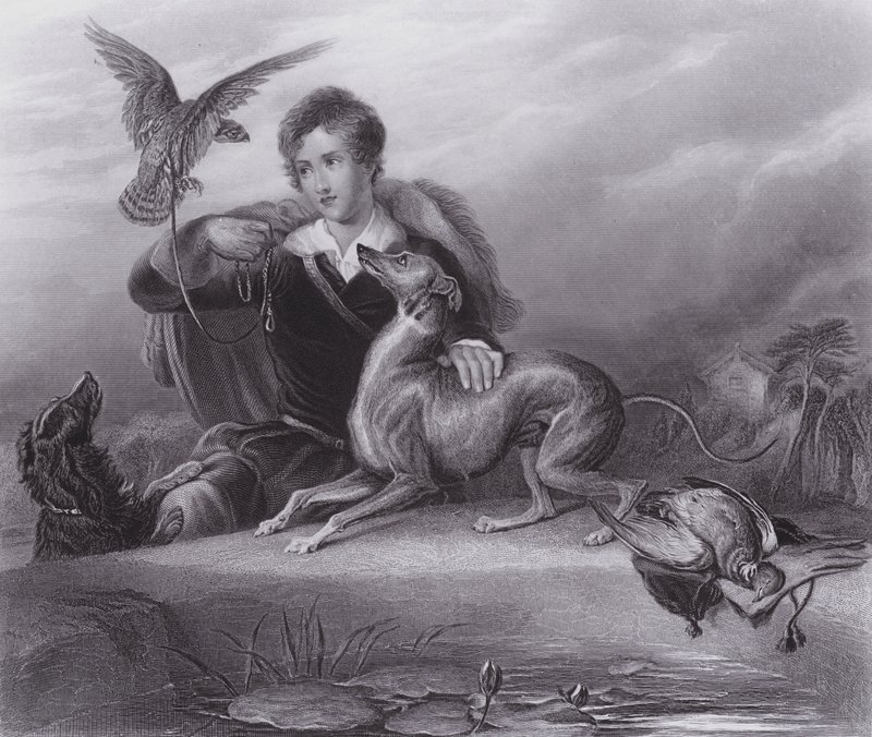 Hövdingens vänner (gravyr) av Edwin (after) Landseer