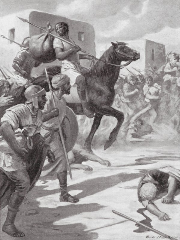 Plundring från Tyrus (litografi) av Edwin A. Morrow