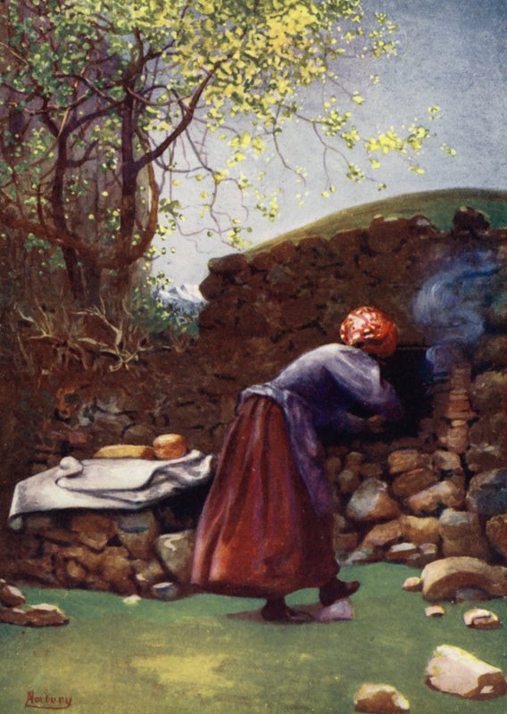 Korsika: Bakugn, Aleria (färg litho) av Edwin Arthur Norbury