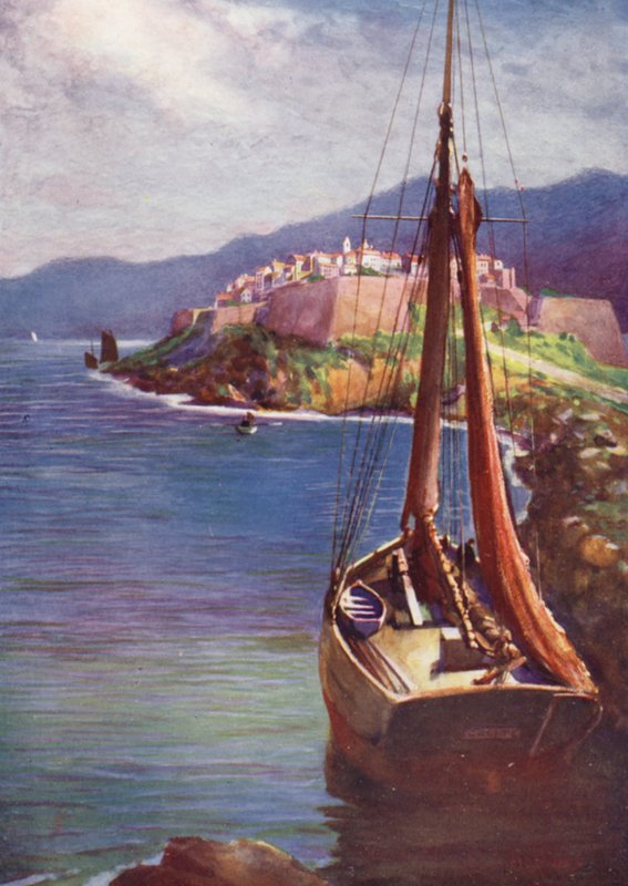 Korsika: Calvi (färg litho) av Edwin Arthur Norbury