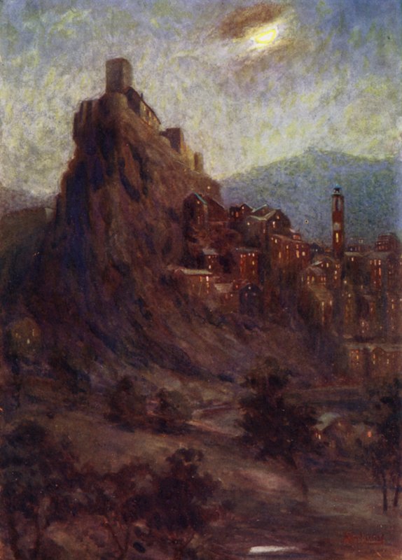 Korsika: Corte, citadellet (färg litho) av Edwin Arthur Norbury