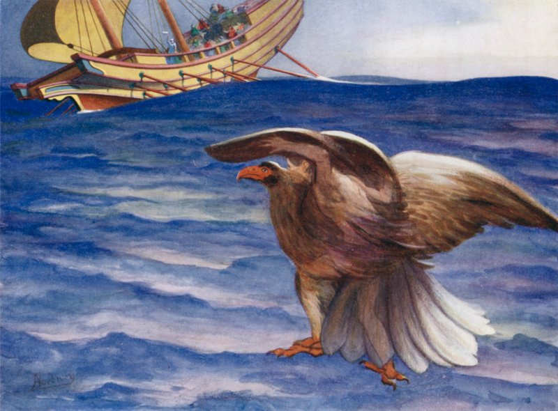 Han grät örn! och blev en örn och flög in i skeppet av Edwin Arthur Norbury