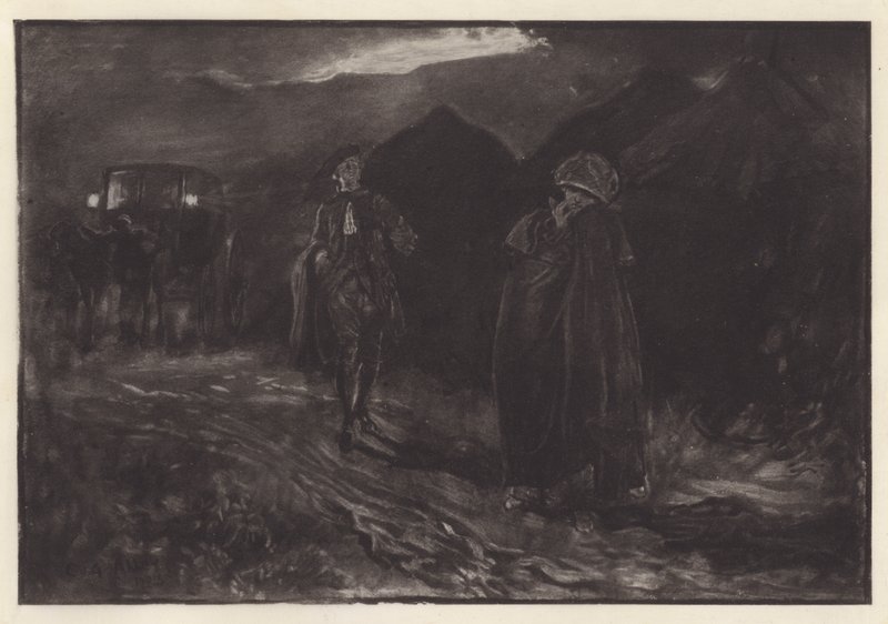 Illustration för She Stoops to Conquer av Oliver Goldsmith (litho) av Edwin Austin (after) Abbey