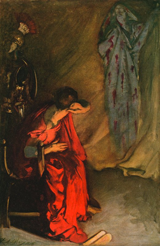 Brutus och Julius Caesars spöke av Edwin Austin Abbey