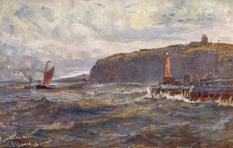 Penarth, inloppet till Cardiff Harbour (färglitografi) av Edwin Hayes