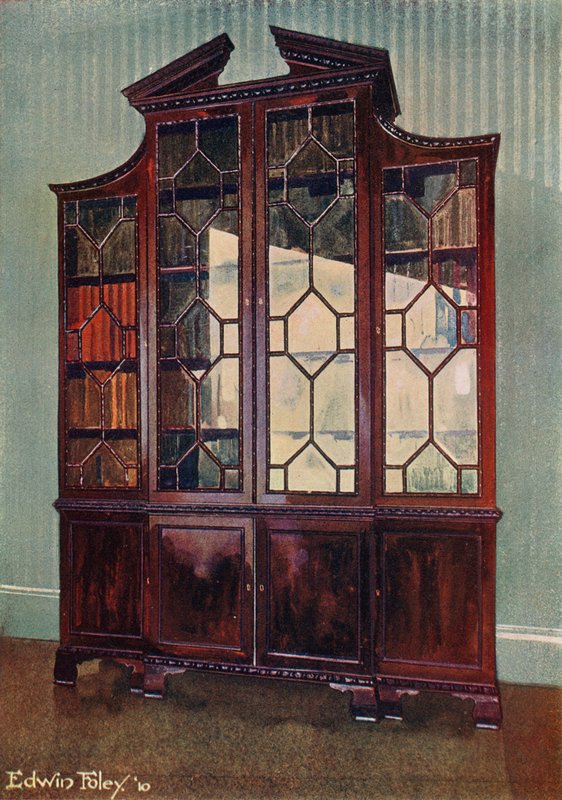 Snidade Chippendale biblioteksbokhylla av Edwin John Foley