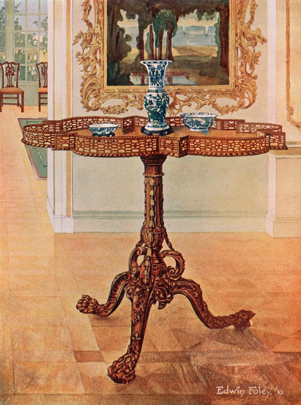 Format galleribord med frettkant - Chippendale-skolan av Edwin John Foley