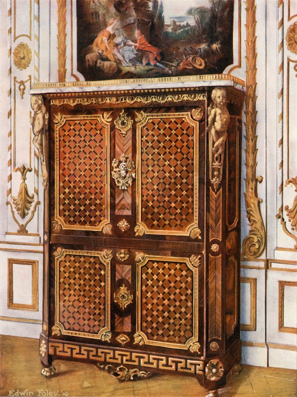 Sekretari Mnyoofu katika Parqueterie of Various Woods, pamoja na Ormolu-Mounted Rosettes, etcswed av Edwin John Foley