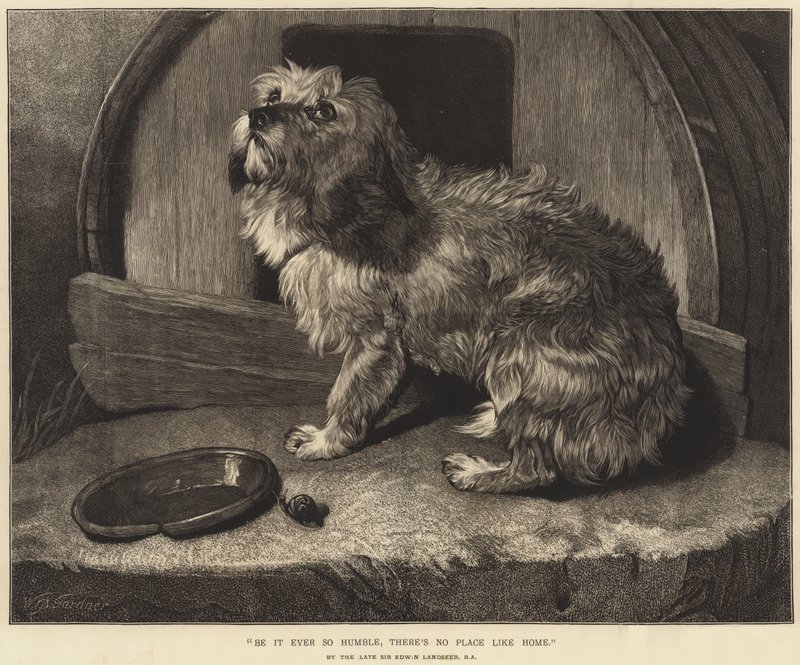 Oavsett om det är så ödmjukt, det finns ingen plats som hemma av Edwin Landseer