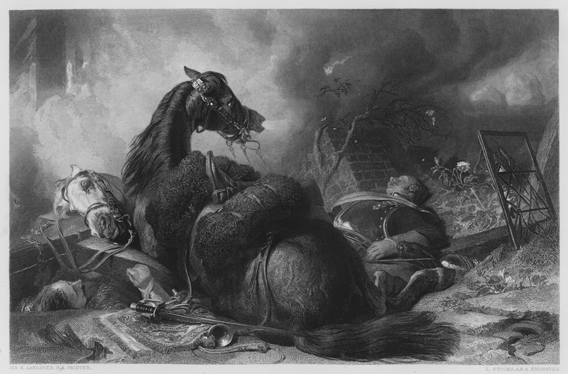 War, från bilden i Vernon Gallery av Edwin Landseer