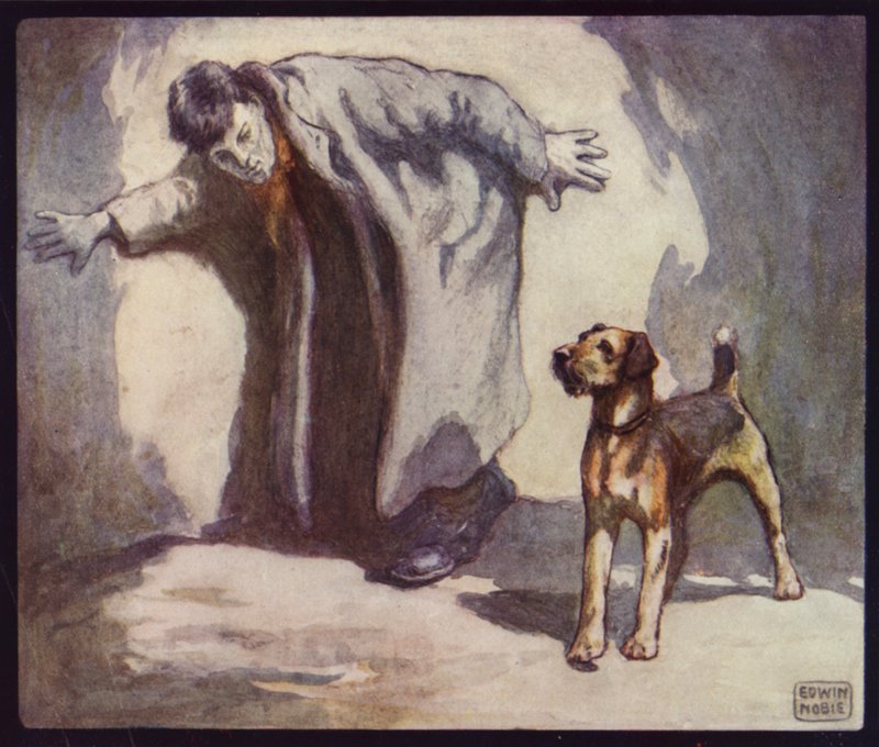 Polishund på jobbet (färg litho) av Edwin Noble