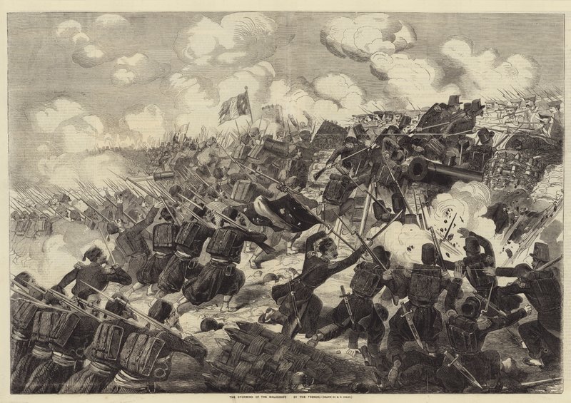 The Storming of the Malakhoff av fransmännen av Edwin Thomas Dolby