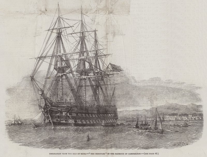 Emigration från Isle of Skye, The Hercules i hamnen i Campbellton av Edwin Weedon