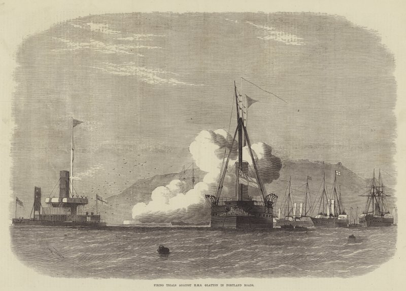 Avskjutningsförsök mot HMS Glatton på Portland Roads av Edwin Weedon